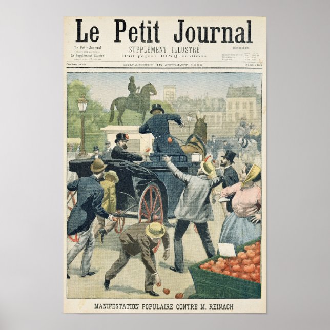 Póster Popular protest against Joseph Reinach (Frente)