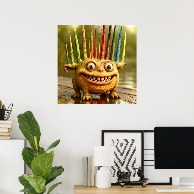 Póster Populares amigos - Poster monstruo arcoiris arreci (Oficina en casa)