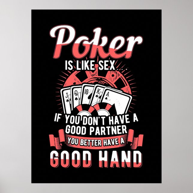 Póster Póquer Mejor Que Tenga Buena Mano (Frente)