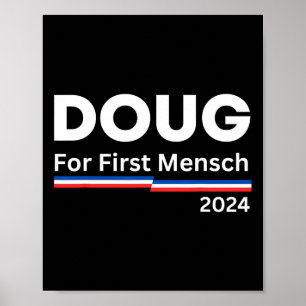 Póster Por el primer Mensch Yiddish Pun Kamala Harris Heb