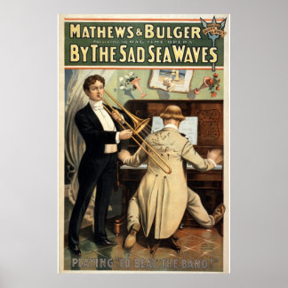 Póster Por el Triste Teatro Waves Vintage