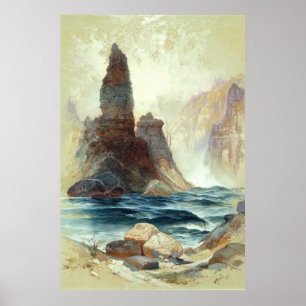 Póster Por encima de Tower Falls, Moran, 1872