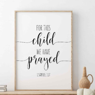 Póster Por este niño hemos orado, 1 Samuel 1:27