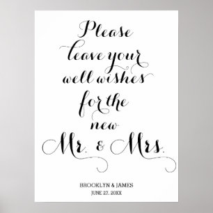 Póster Por Favor, Deje Su Rótulo Boda Bien Deseado