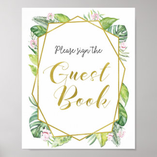 Póster Por favor firme el libro de invitados