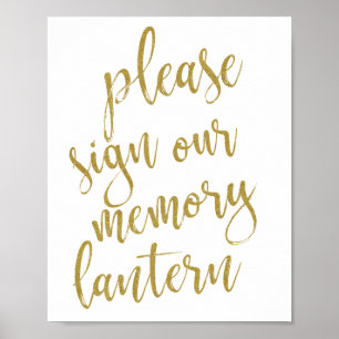 Póster Por favor firme nuestro letrero de boda de Lintern