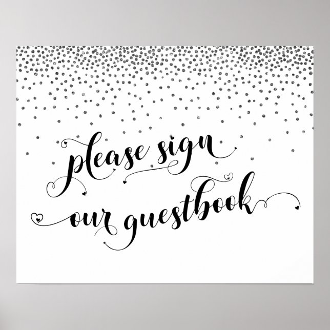 Póster Por favor firme nuestro libro de invitados Sign (Frente)