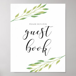 Póster Por favor, firme nuestro libro de visitas.