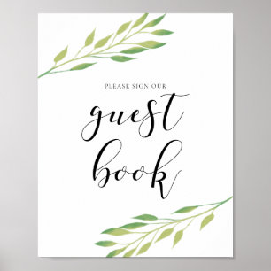 Póster Por favor, firme nuestro libro de visitas.