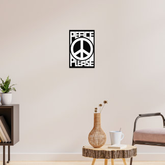 Póster Por favor la paz con letras blancas