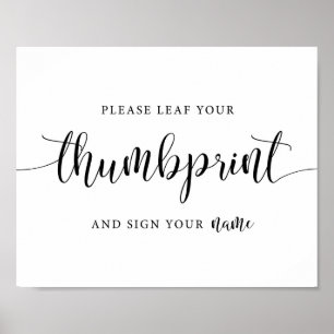 Póster Por Favor, Leer Su Rótulo De Árbol Boda De Huellas