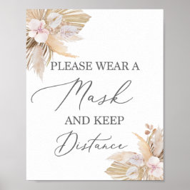 Póster Por favor, lleve el cartel de la hierba de las pam