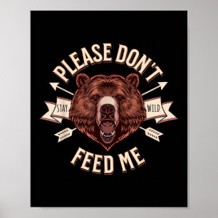 Póster Por Favor No Me Alimente Camper Divertido Camping 