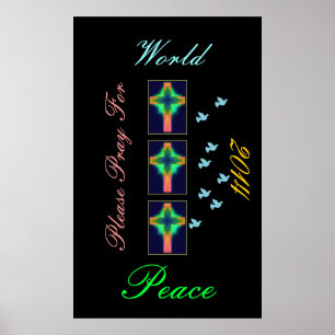 Póster por favor, recen por la paz mundial 2014