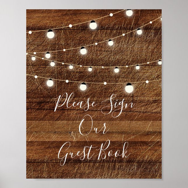 Póster Por favor, Rótulo nuestro Libro de Invitados 8x10 (Frente)