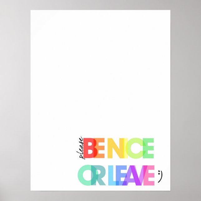 Póster Por favor, sé bueno o vete (Frente)