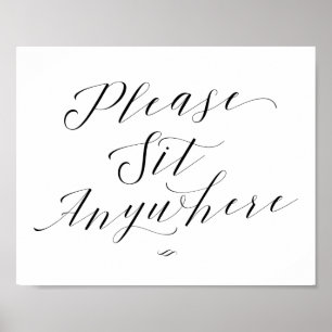 Póster Por Favor Siéntese En Cualquier Lugar Script Recep