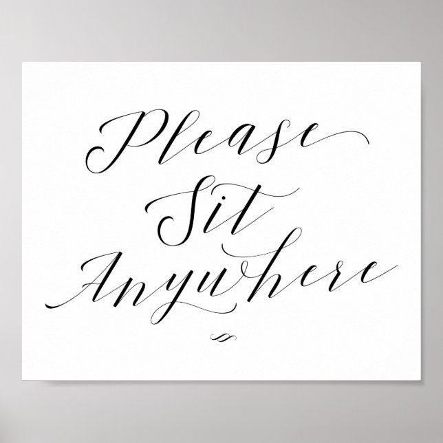 Póster Por Favor Siéntese En Cualquier Lugar Script Recep (Frente)