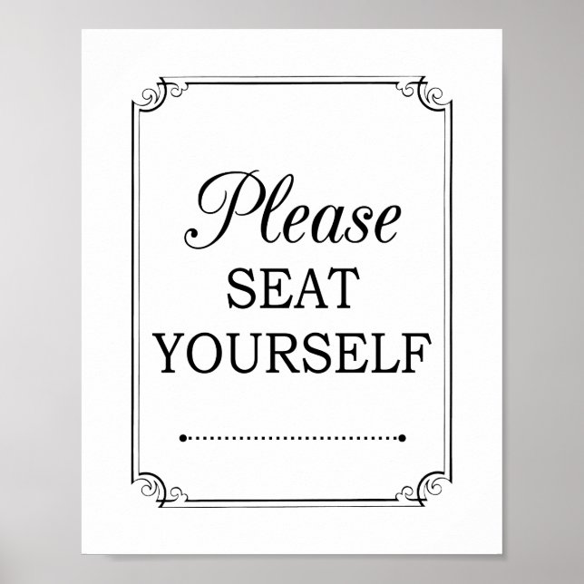 Póster Por Favor, Siéntese En El Rótulo De Baño. (Frente)
