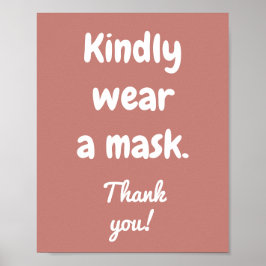 Póster Por favor, use un Rosa de Cine de Máscara Poster