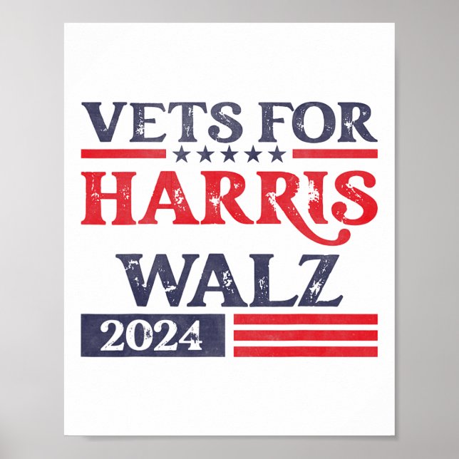 Póster Por Kamala Harris Tim Walz Veterans For Harris (Frente)
