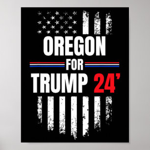 Póster Por la bandera estadounidense de Trump 2024