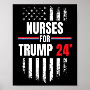 Póster Por la bandera estadounidense de Trump 2024