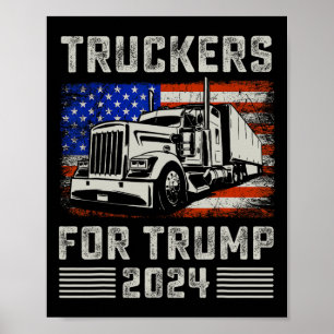 Póster Por la bandera estadounidense de Trump - la cosech