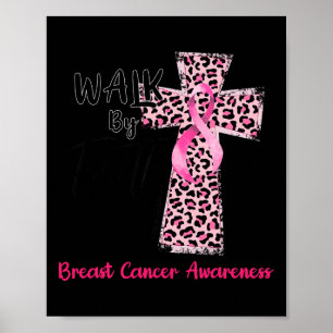 Póster Por la fe Conciencia del cáncer de mama Cristiano 