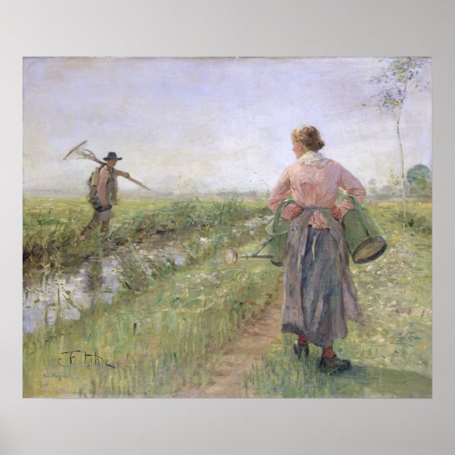 Póster Por la mañana, 1889 (Frente)