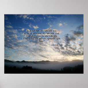 Póster Por la mañana Sky & Mist Isaiah 41:10 Imprimir