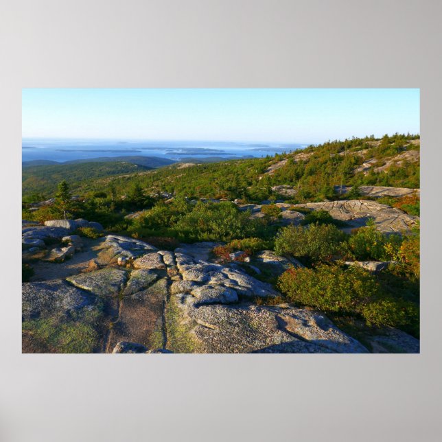 Póster Por la mañana sobre la montaña Cadillac en Acadia (Frente)