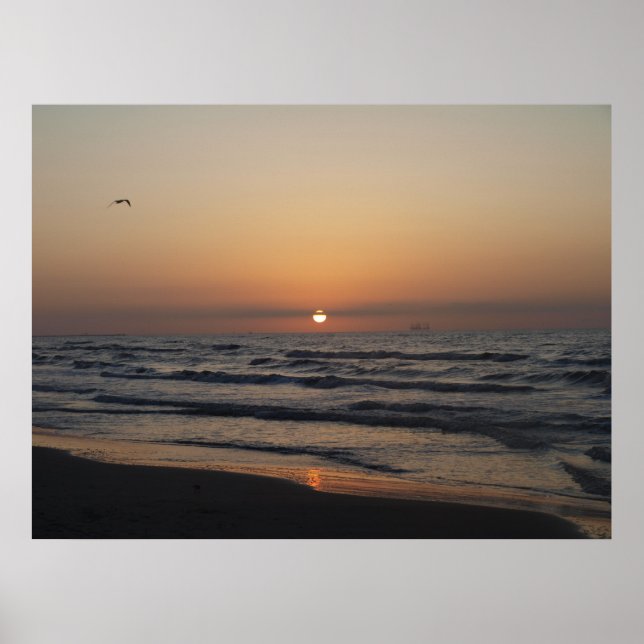 Póster Por la mañana sobre Port Aransas_2 (Frente)