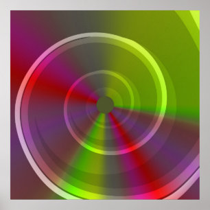 Póster Por la noche Dawn Psychedelic Hypnotic Swirl