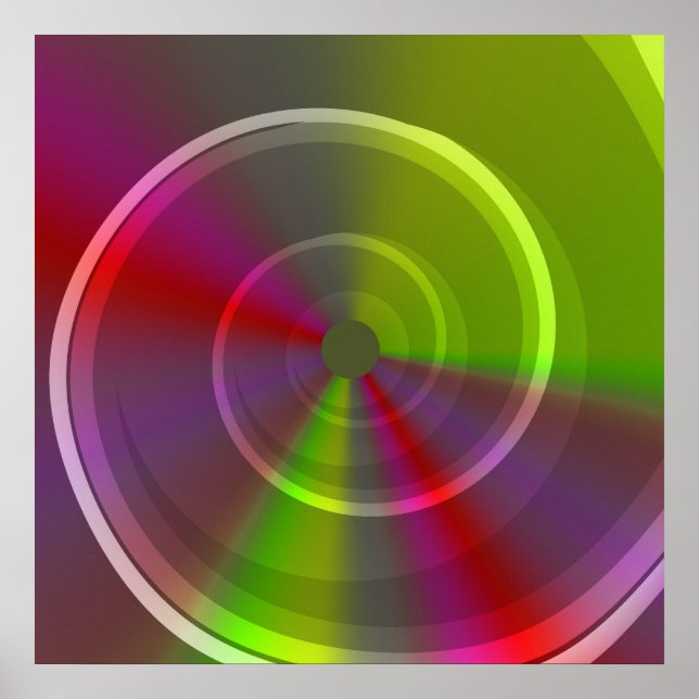 Póster Por la noche Dawn Psychedelic Hypnotic Swirl (Frente)