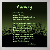 Por la noche; Emily Dickinson Poster