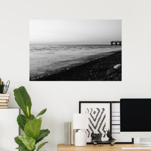 Póster Por la noche en la playa