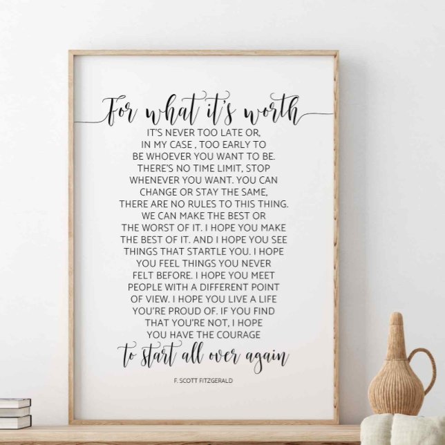 Póster Por lo que vale, F. Scott Fitzgerald Quote (Subido por el creador)