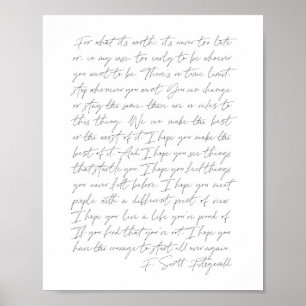 Póster Por lo que vale... Scott Fitzgerald Script