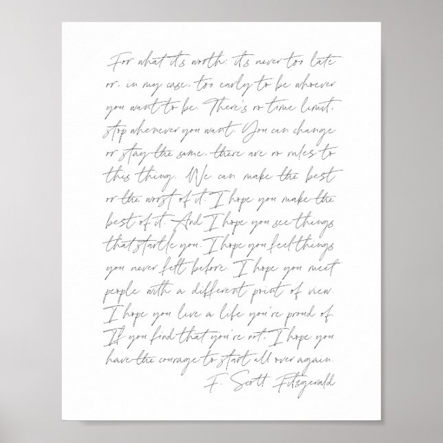 Póster Por lo que vale... Scott Fitzgerald Script (Frente)