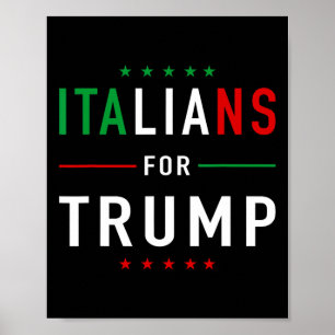 Póster Por los partidarios de Trump Tee Pro Trump Italian