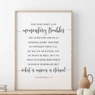 Póster Por Nuestros Problemas Ligeros Y Momentarios, Cori