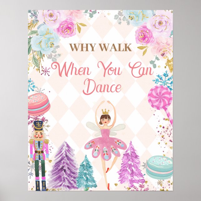 Póster Por qué caminar cuando puedes bailar Nutcracker (Frente)