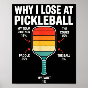 Póster Por qué perder en pickleball amantes hombres diver