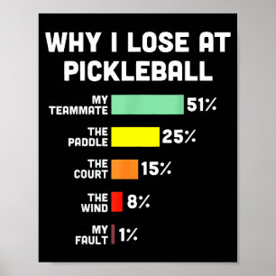 Póster Por qué perder en pickleball divertido pickle ball