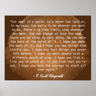 Póster Por qué vale la pena F. Scott Fitzgerald