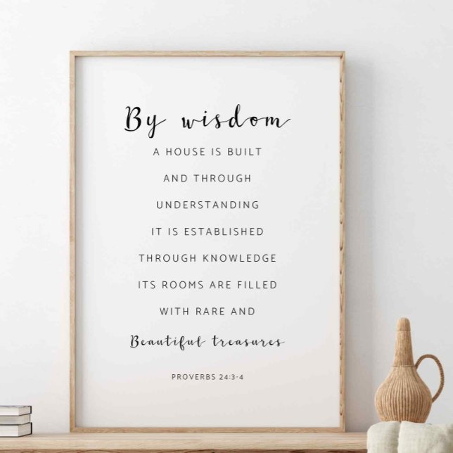 Póster Por Sabiduría Se Construye Una Casa, Proverbios 24 (Subido por el creador)