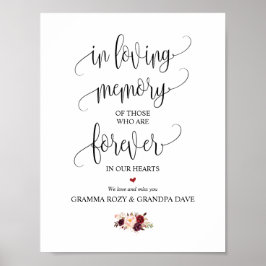 Póster Por Siempre En Nuestro Rótulo Memorial Del Corazón