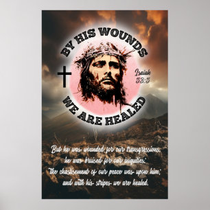 Póster Por Sus Heridas Estamos Curados Pascua Isaías 53:5