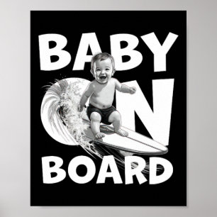 Póster Por tabla a bordo por surf en surfboard divertido